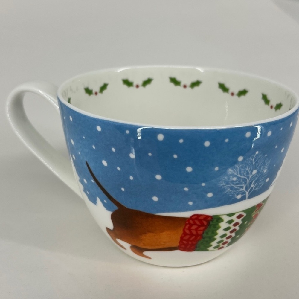 "Festive Dachshund Delight" Bone China Holiday Edition! Portobello by Design Mug - Picture 6 of 12
